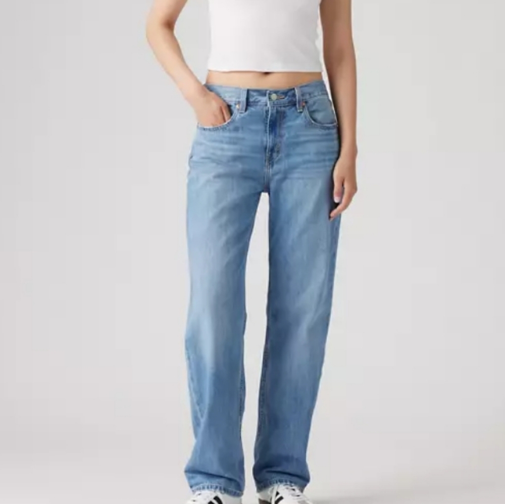 LEVIS Women's Light Washed Blue Low-Pro Straight Jeans Size 28 Contemporary